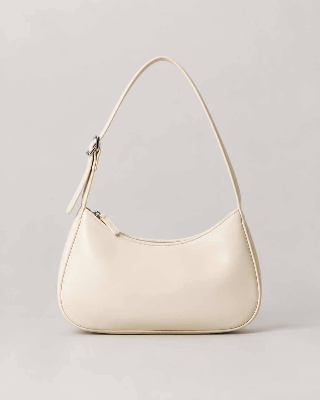The Everyday Shoulder Bag in ivory, front view